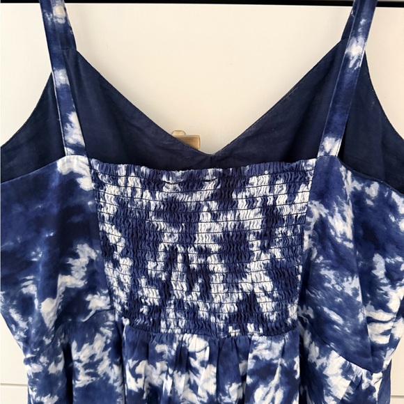 GAP Blue and White Tie-Dye Maxi Dress with Tie Straps Size 10 - Picture 7 of 8